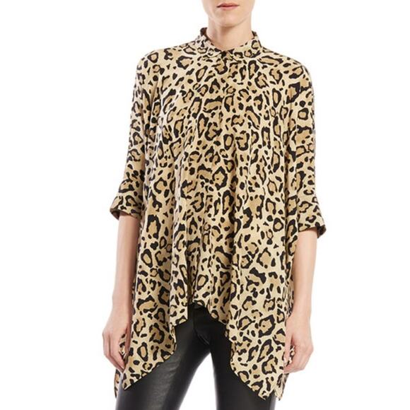 GUCCI Leopard Cheetah Print Silk Cape Shirt 38 - Picture 8 of 8